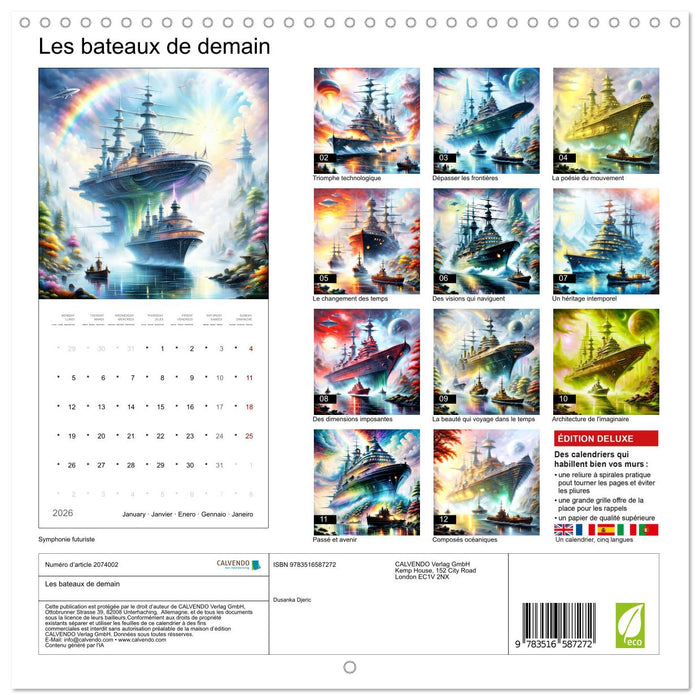 Les bateaux de demain (CALVENDO Calendrier mensuel 2026)