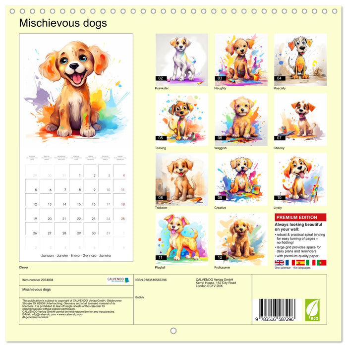 Mischievous dogs (CALVENDO Monthly Calendar 2026)