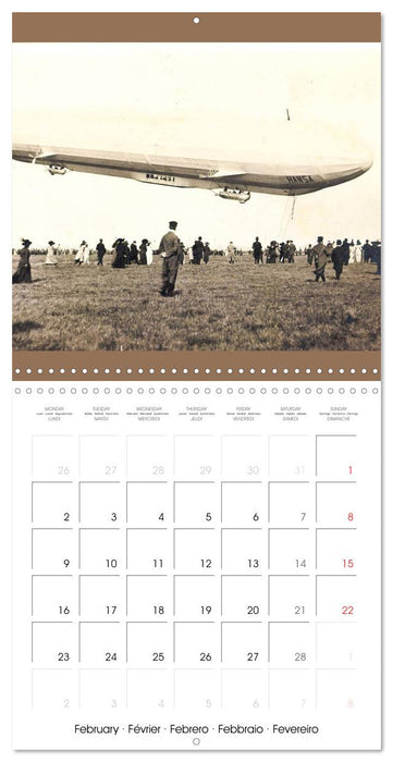 Les dirigeables : Cartes postales anciennes de Zeppelins (CALVENDO Calendrier mensuel 2026)