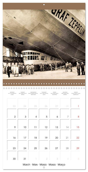 Les dirigeables : Cartes postales anciennes de Zeppelins (CALVENDO Calendrier mensuel 2026)