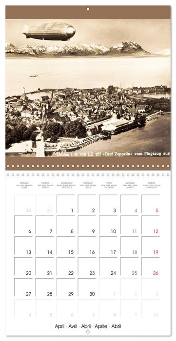 Les dirigeables : Cartes postales anciennes de Zeppelins (CALVENDO Calendrier mensuel 2026)