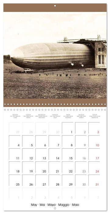 Les dirigeables : Cartes postales anciennes de Zeppelins (CALVENDO Calendrier mensuel 2026)