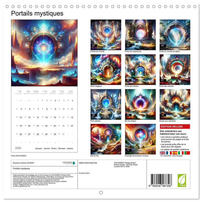 Portails mystiques (CALVENDO Calendrier mensuel 2026)