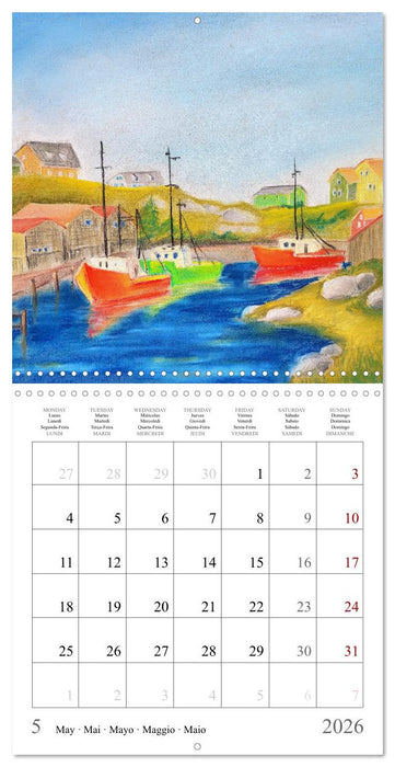 Maritime Adventures - Colourfully painted boats (CALVENDO Monthly Calendar 2026)