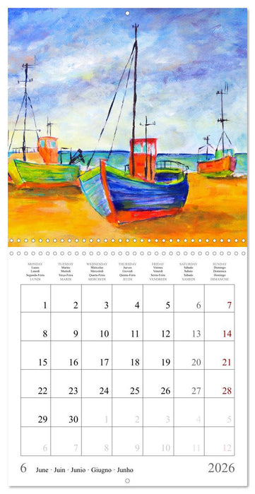 Maritime Adventures - Colourfully painted boats (CALVENDO Monthly Calendar 2026)