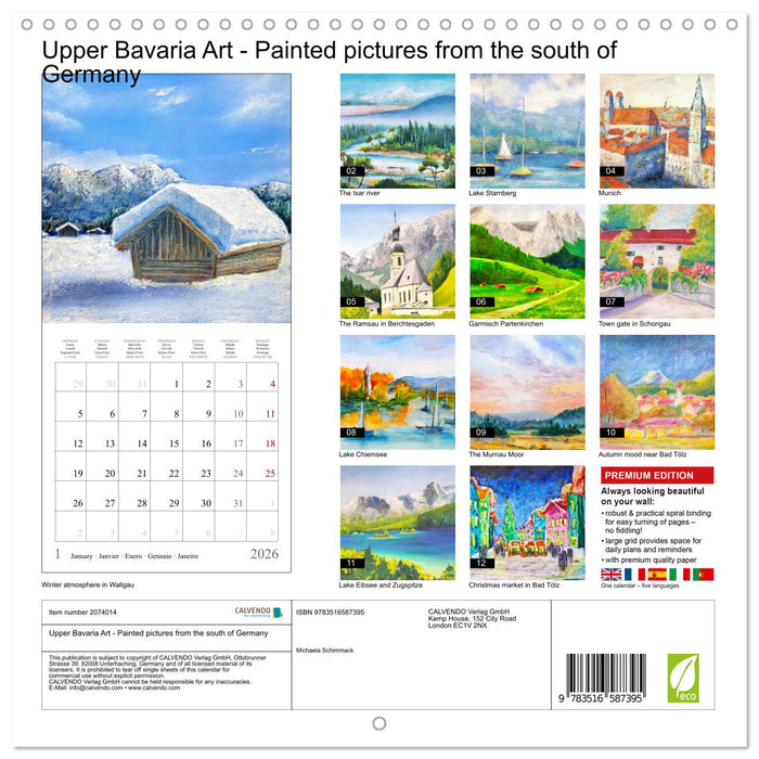 Upper Bavaria Art - Painted pictures from the south of Germany (CALVENDO Monthly Calendar 2026)