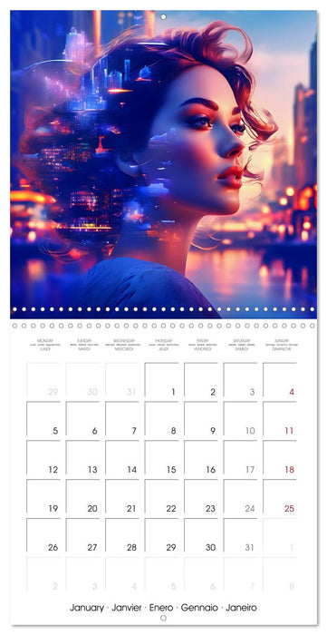 City faces AI beauties in world metropolises (CALVENDO Monthly Calendar 2026)