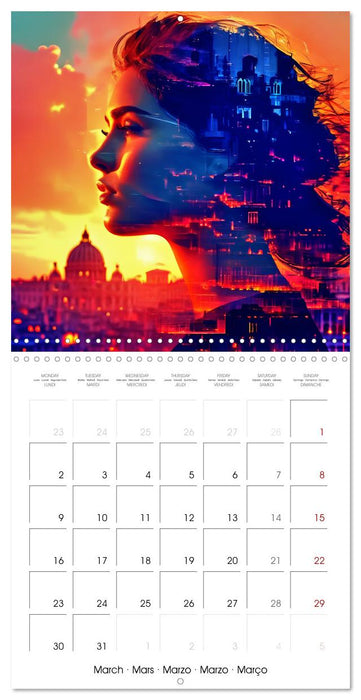 City faces AI beauties in world metropolises (CALVENDO Monthly Calendar 2026)