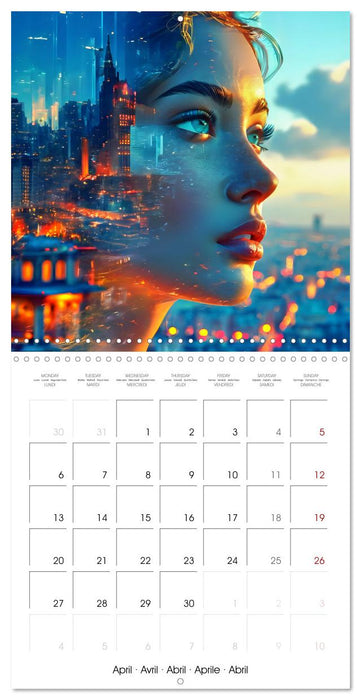 City faces AI beauties in world metropolises (CALVENDO Monthly Calendar 2026)