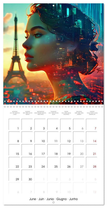 City faces AI beauties in world metropolises (CALVENDO Monthly Calendar 2026)