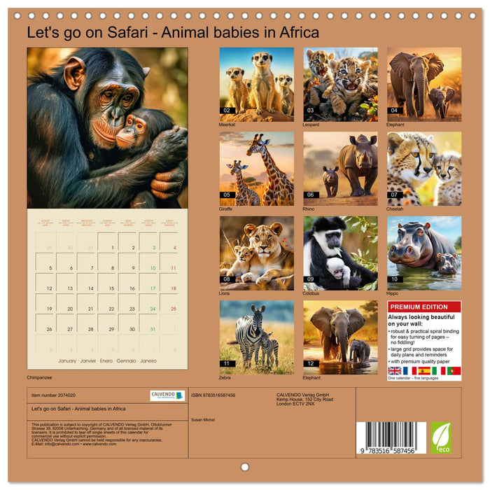 Let's go on Safari - Animal babies in Africa (CALVENDO Monthly Calendar 2026)