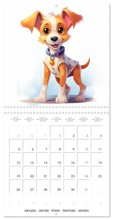 Chiens joyeux (CALVENDO Calendrier mensuel 2026)