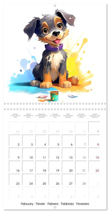 Chiens joyeux (CALVENDO Calendrier mensuel 2026)