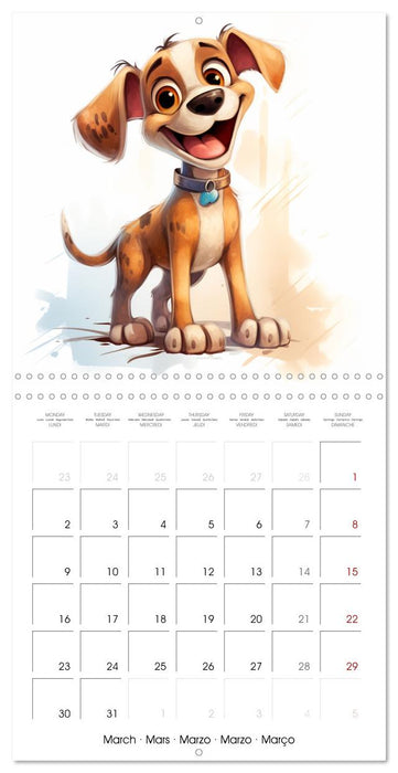 Chiens joyeux (CALVENDO Calendrier mensuel 2026)