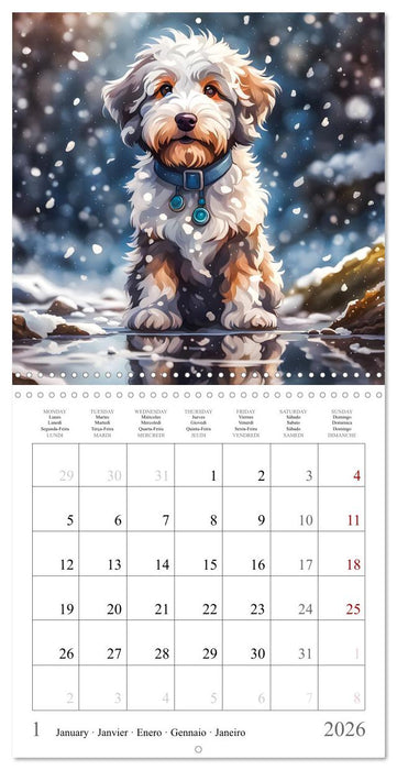 Hi, I am an Aussiedoodle (CALVENDO Monthly Calendar 2026)