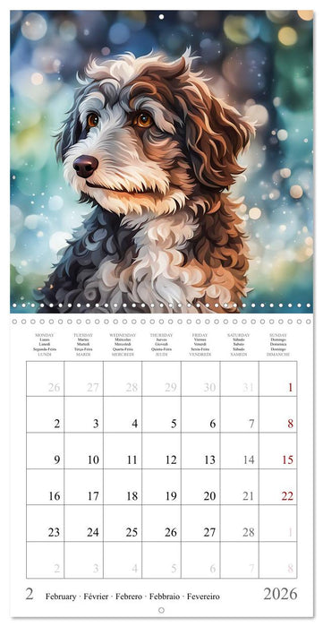 Hi, I am an Aussiedoodle (CALVENDO Monthly Calendar 2026)
