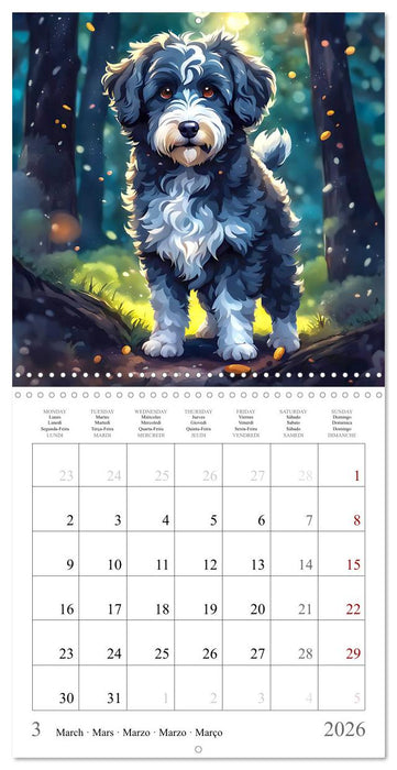 Hi, I am an Aussiedoodle (CALVENDO Monthly Calendar 2026)