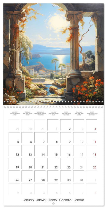 Splendeurs de la Grèce Antique (CALVENDO Calendrier mensuel 2026)