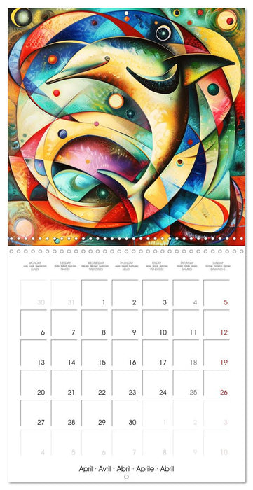 Symphonie animale colorée (CALVENDO Calendrier mensuel 2026)