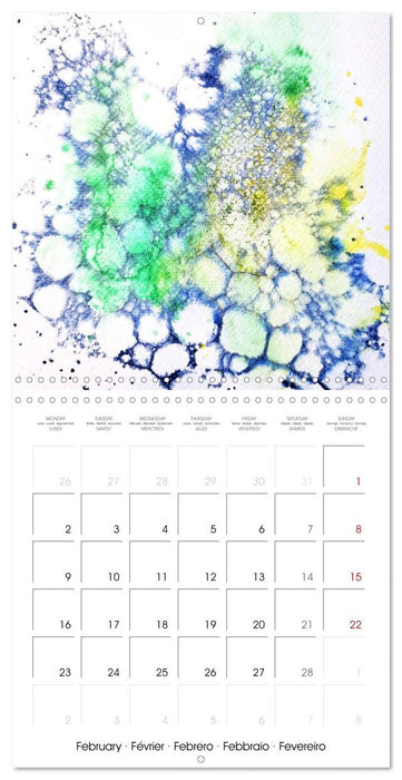 Emerald Waves - Watercolour experiments in green and blue (CALVENDO Monthly Calendar 2026)