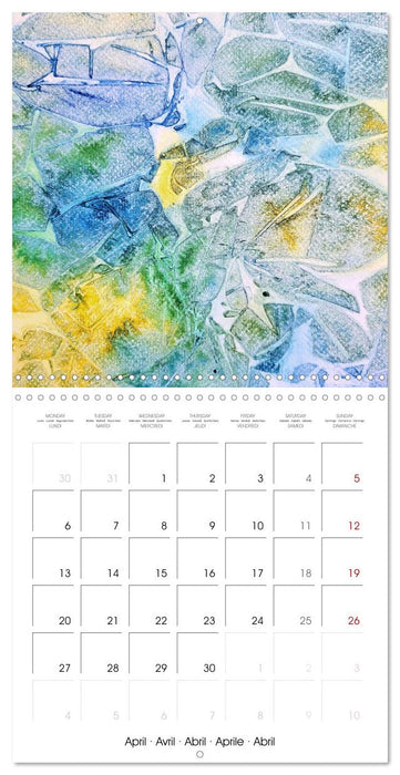 Emerald Waves - Watercolour experiments in green and blue (CALVENDO Monthly Calendar 2026)