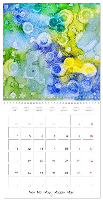 Emerald Waves - Watercolour experiments in green and blue (CALVENDO Monthly Calendar 2026)