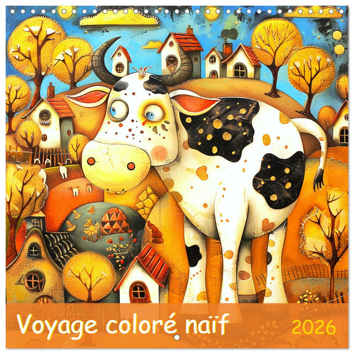 Voyage coloré naïf (CALVENDO Calendrier mensuel 2026)