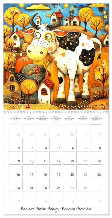 Voyage coloré naïf (CALVENDO Calendrier mensuel 2026)