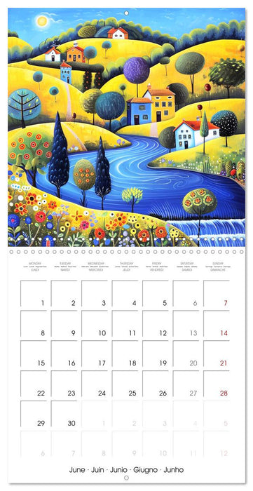 Voyage coloré naïf (CALVENDO Calendrier mensuel 2026)