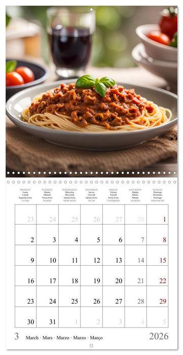 Flavors of Italy - A culinary AI journey (CALVENDO Monthly Calendar 2026)