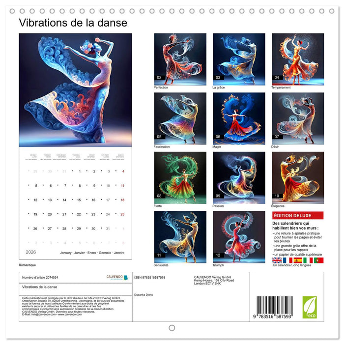 Vibrations de la danse (CALVENDO Calendrier mensuel 2026)