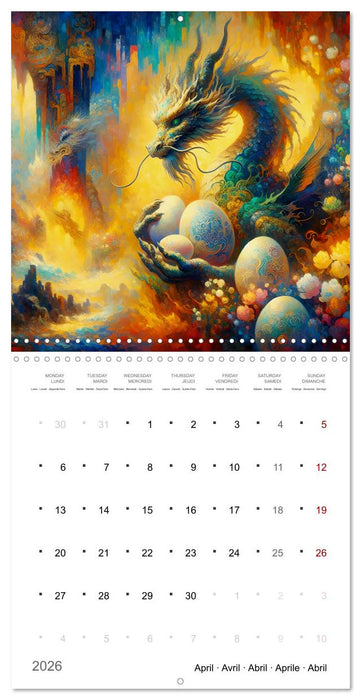 Moments d'amours de dragons (CALVENDO Calendrier mensuel 2026)