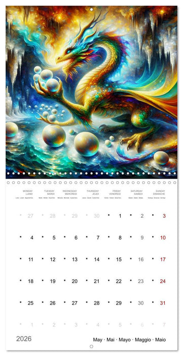 Moments d'amours de dragons (CALVENDO Calendrier mensuel 2026)