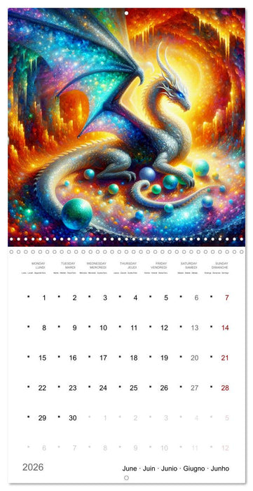 Moments d'amours de dragons (CALVENDO Calendrier mensuel 2026)