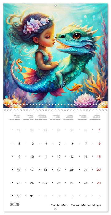 Aventures de sirènes (CALVENDO Calendrier mensuel 2026)