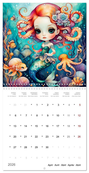 Aventures de sirènes (CALVENDO Calendrier mensuel 2026)