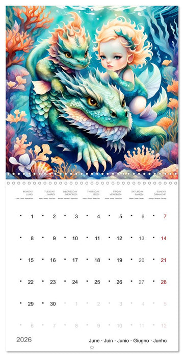 Aventures de sirènes (CALVENDO Calendrier mensuel 2026)