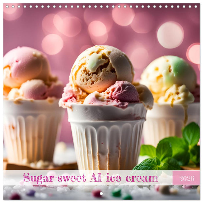 Sugar-sweet AI ice cream (CALVENDO Monthly Calendar 2026)