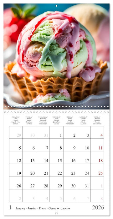 Sugar-sweet AI ice cream (CALVENDO Monthly Calendar 2026)