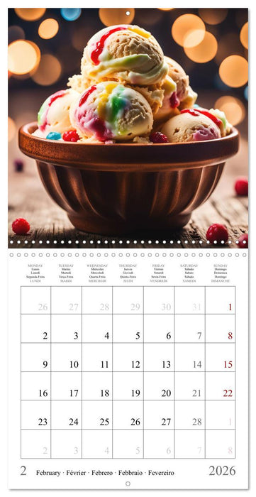 Sugar-sweet AI ice cream (CALVENDO Monthly Calendar 2026)