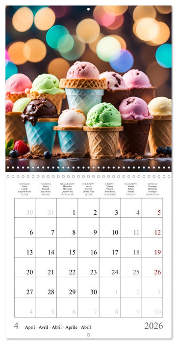 Sugar-sweet AI ice cream (CALVENDO Monthly Calendar 2026)