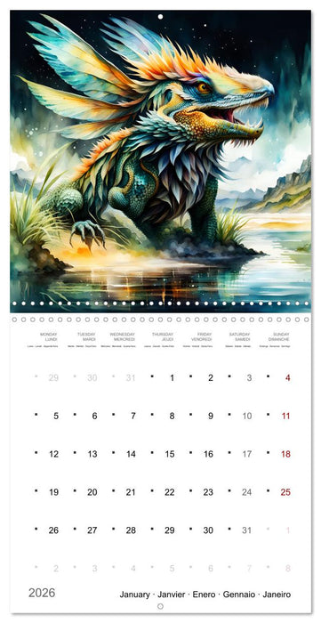 Créatures enchantées (CALVENDO Calendrier mensuel 2026)
