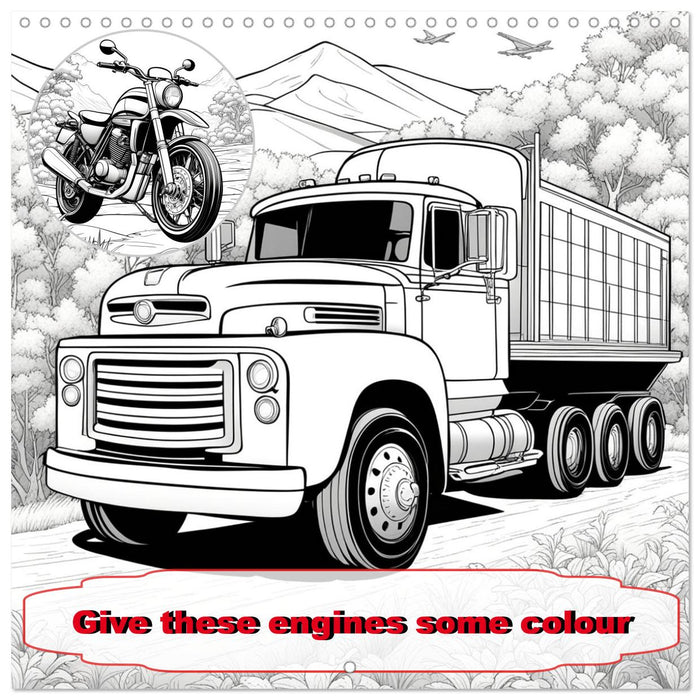 Give these engines some colour (CALVENDO Monthly Calendar 2026)