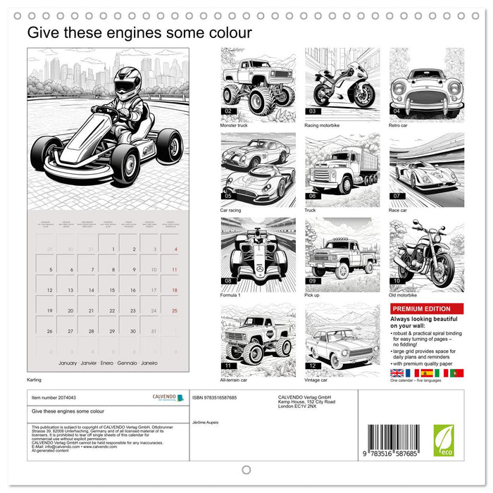 Give these engines some colour (CALVENDO Monthly Calendar 2026)