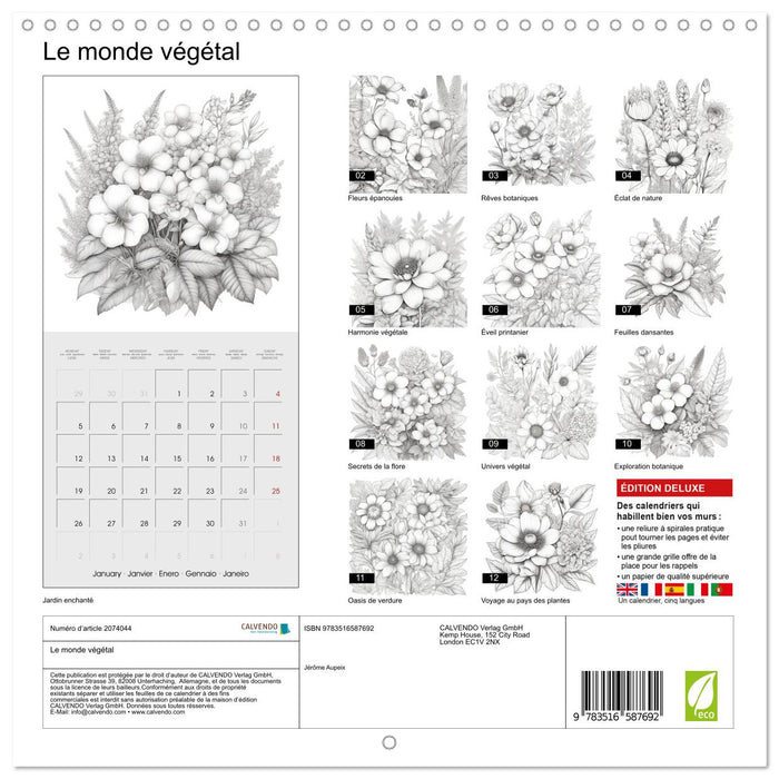 Le monde végétal (CALVENDO Calendrier mensuel 2026)