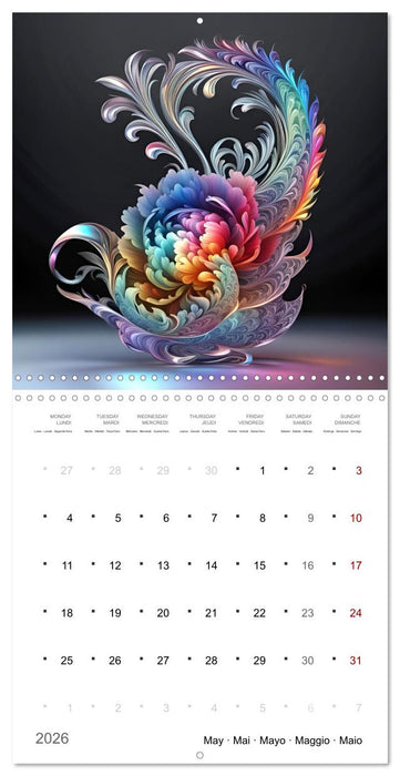 Fleurs en verre coloré (CALVENDO Calendrier mensuel 2026)