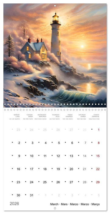 Phares romantiques (CALVENDO Calendrier mensuel 2026)
