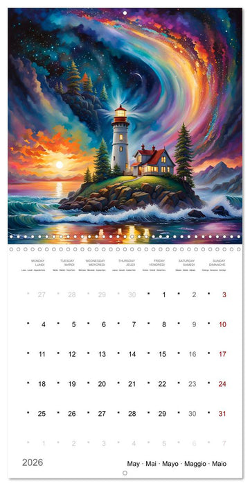 Phares romantiques (CALVENDO Calendrier mensuel 2026)