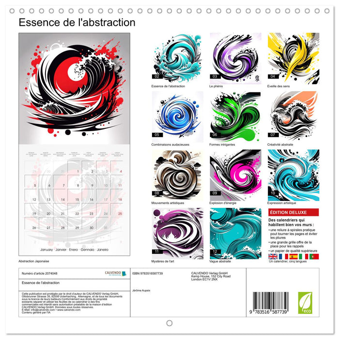 Essence de l'abstraction (CALVENDO Calendrier mensuel 2026)