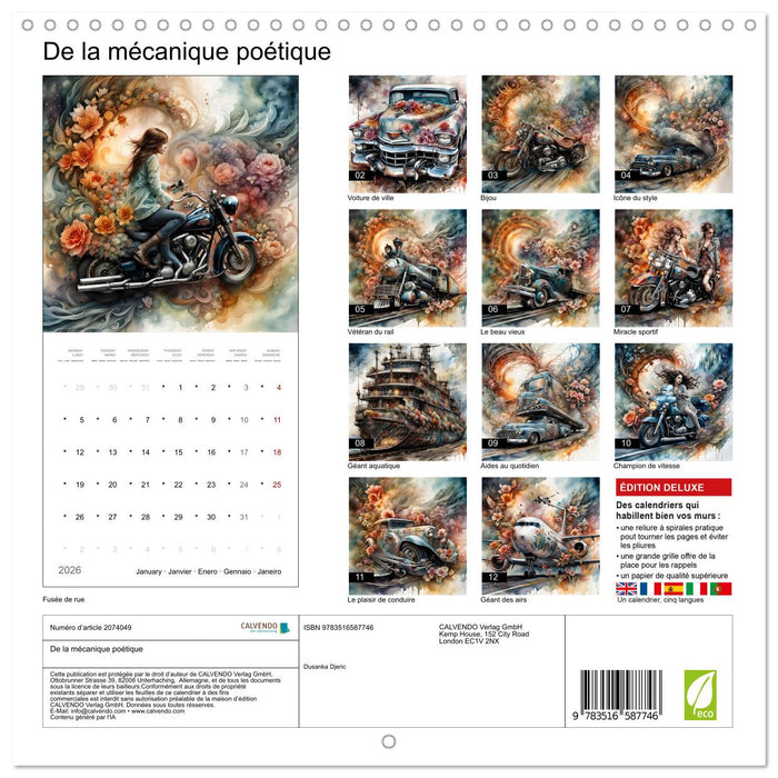 De la mécanique poétique (CALVENDO Calendrier mensuel 2026)